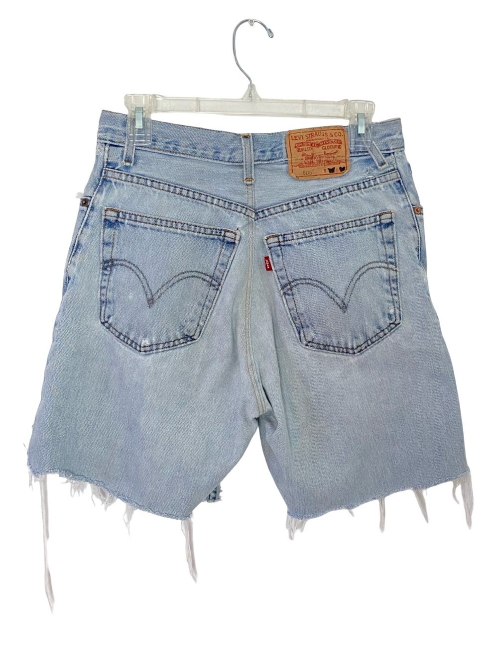 Levis Jean Shorts Womens Size Small Levi’s Distressed Cut Offs 90s Grunge Blue